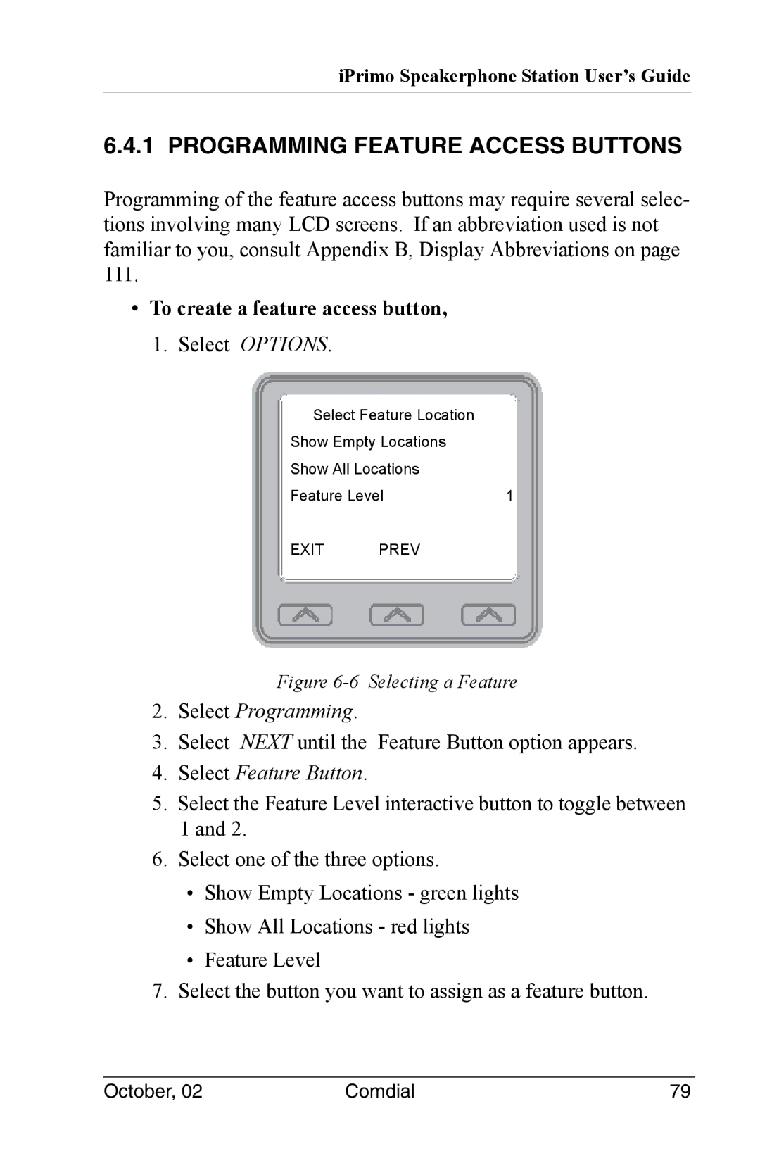 Vertical Communications 8012S manual Programming Feature Access Buttons, To create a feature access button 