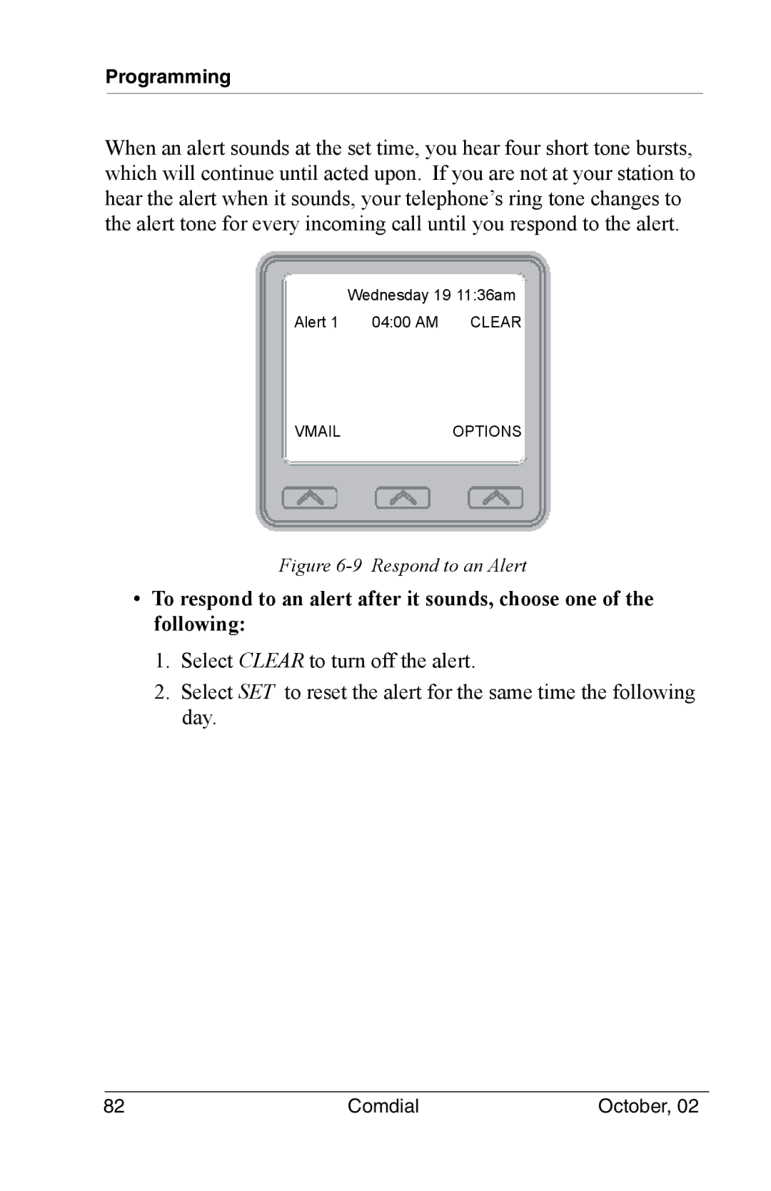 Vertical Communications 8012S manual Respond to an Alert 