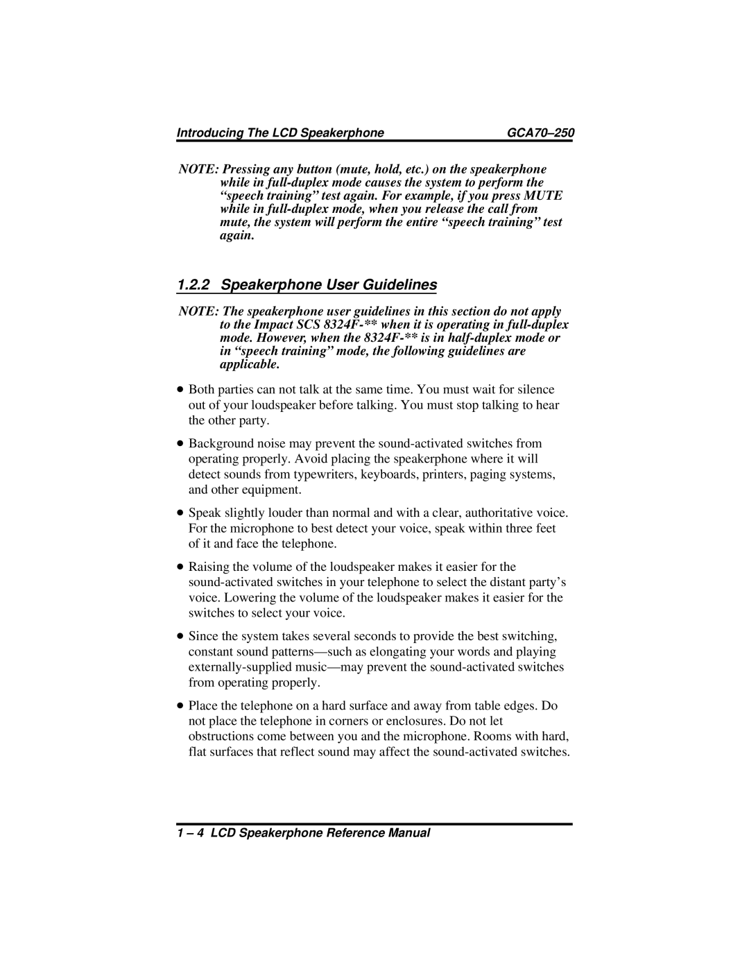 Vertical Communications 8324S, 8312S, 8324F manual Speakerphone User Guidelines 