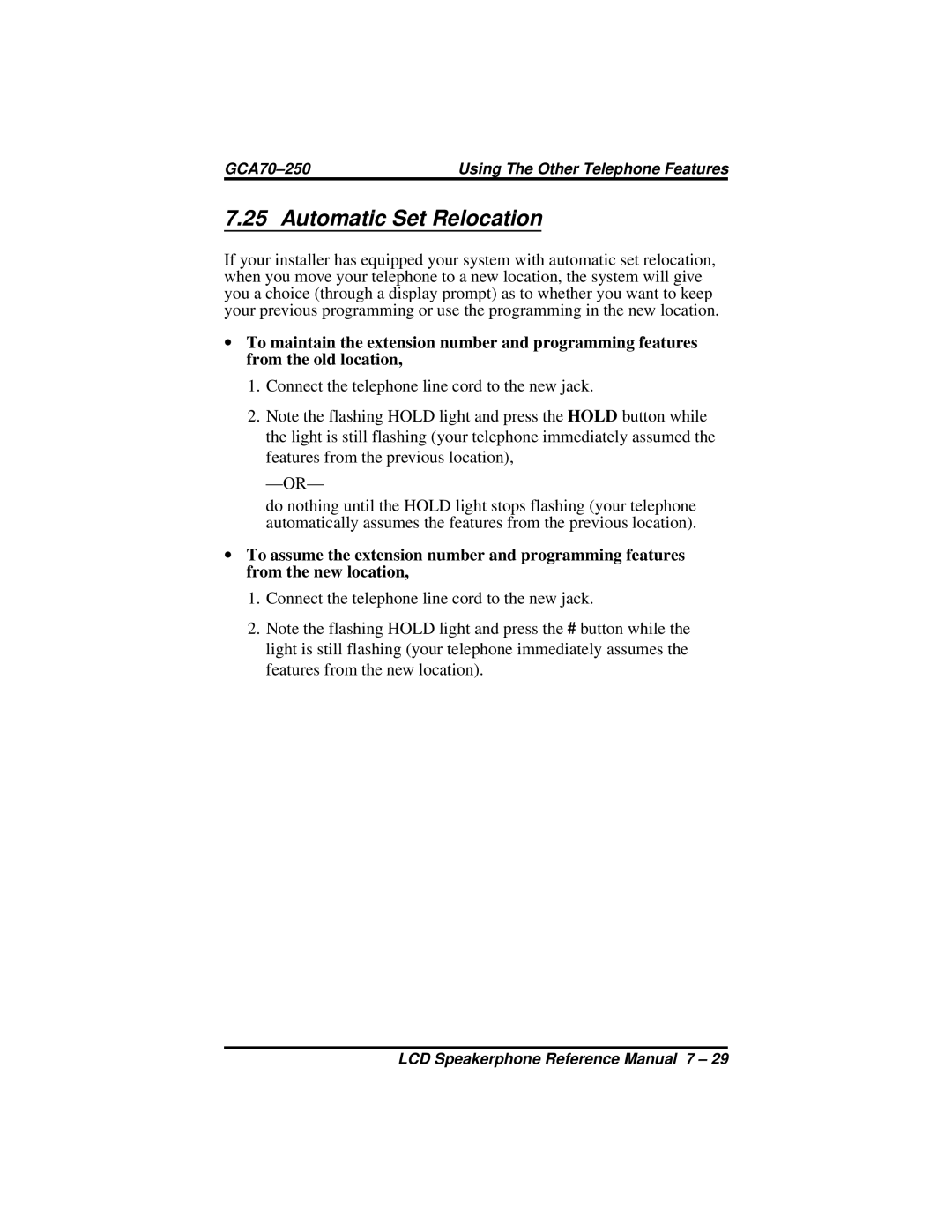 Vertical Communications 8324S, 8312S, 8324F manual Automatic Set Relocation 