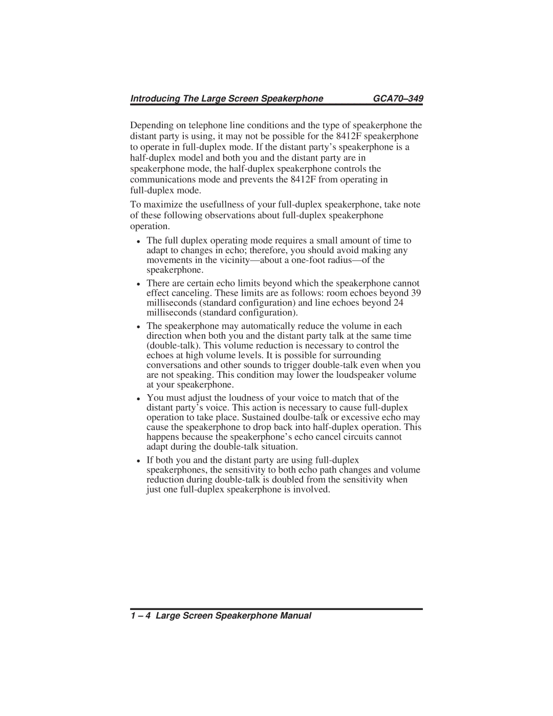 Vertical Communications 8412S, 8412F manual Introducing The Large Screen Speakerphone GCA70-349 