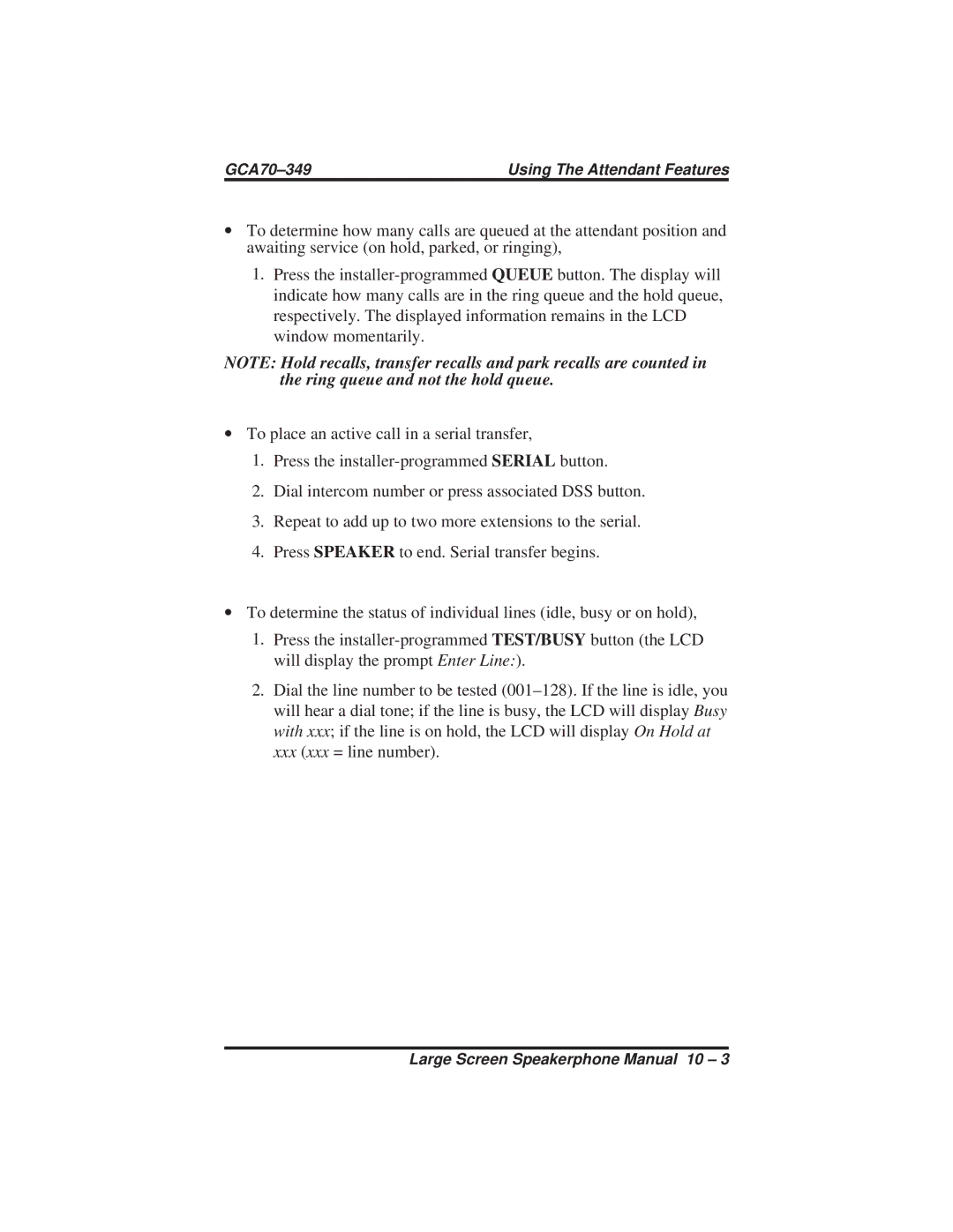 Vertical Communications 8412F, 8412S manual GCA70-349 Using The Attendant Features 