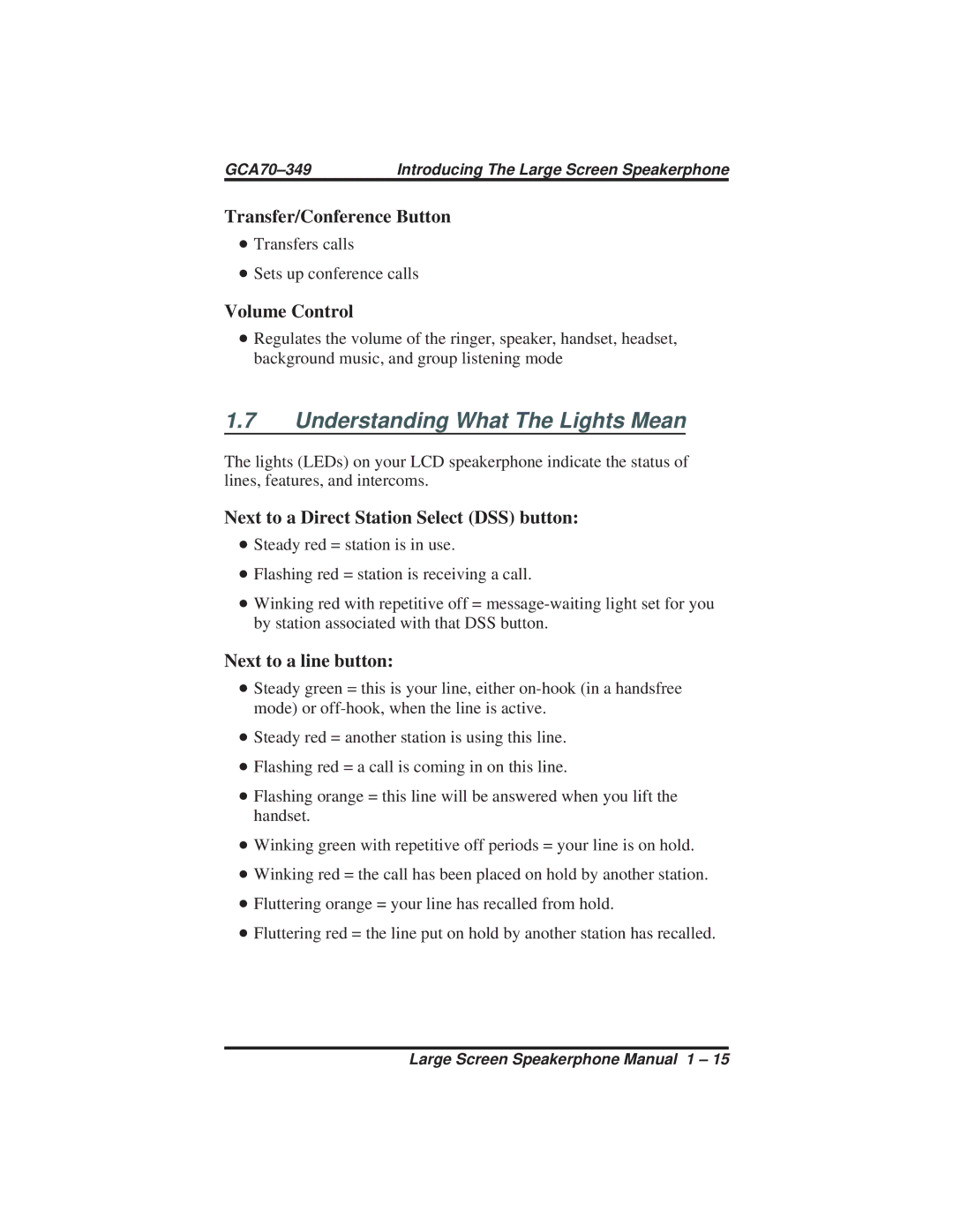 Vertical Communications 8412F, 8412S manual Understanding What The Lights Mean, Volume Control 