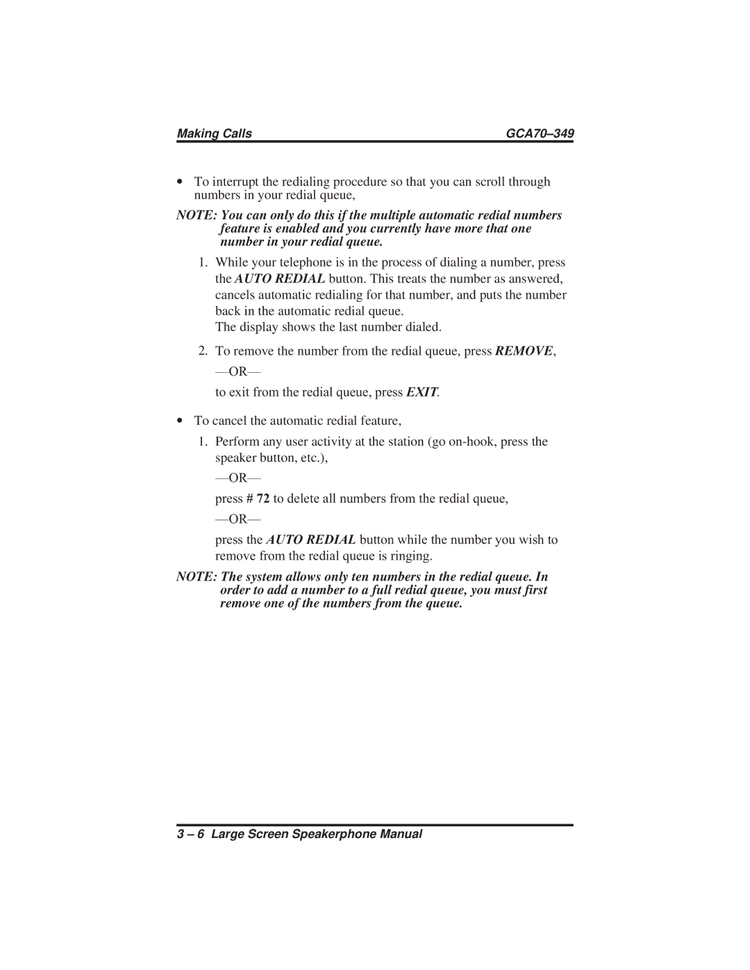 Vertical Communications 8412S, 8412F manual Making Calls GCA70-349 