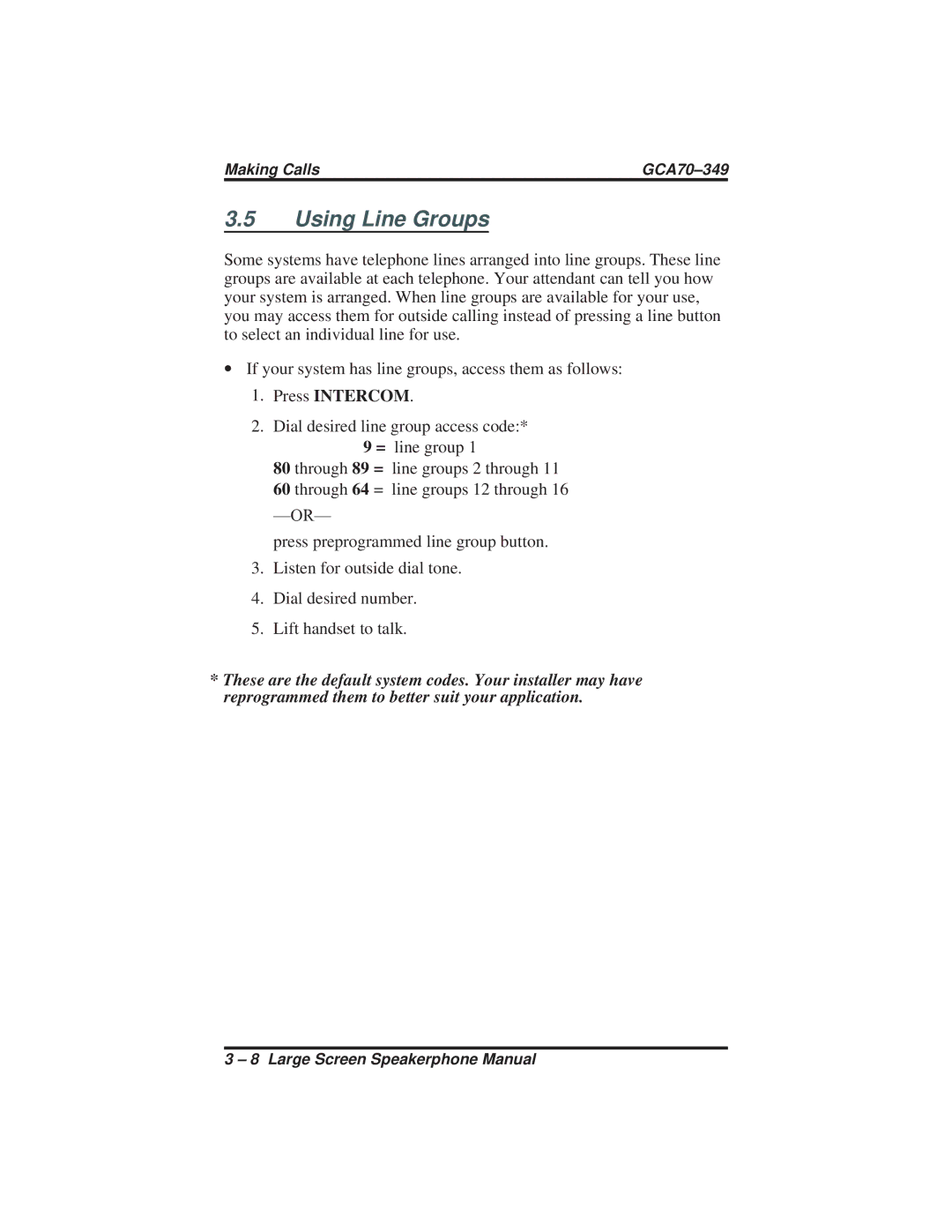 Vertical Communications 8412S, 8412F manual Using Line Groups 