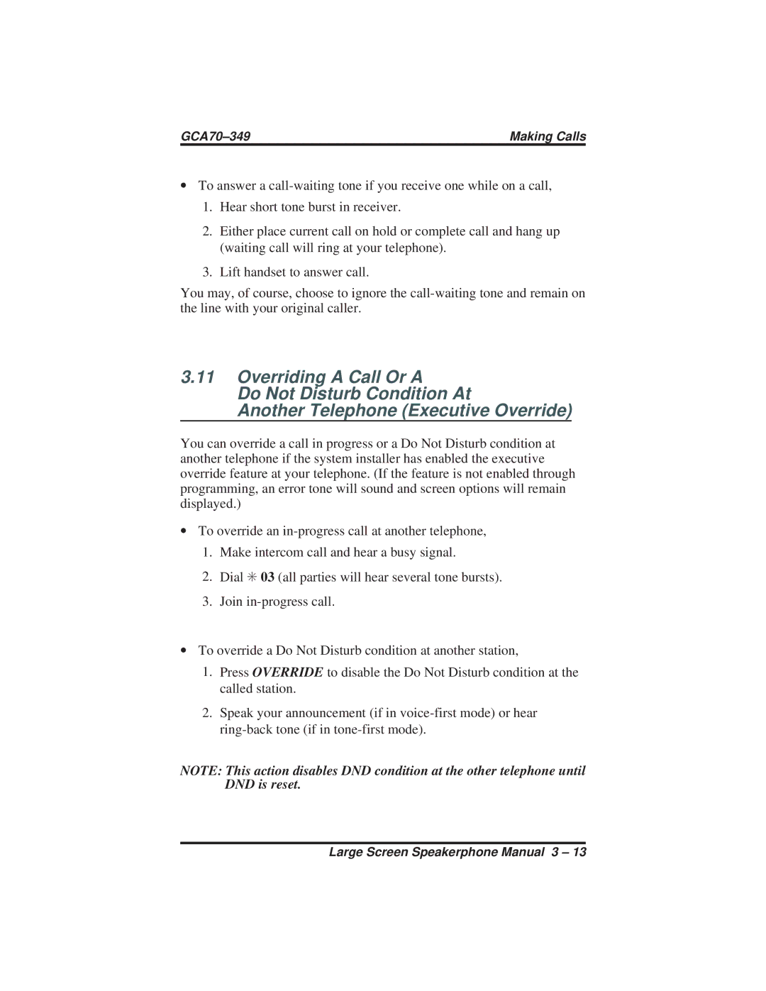 Vertical Communications 8412F, 8412S manual GCA70-349 Making Calls 