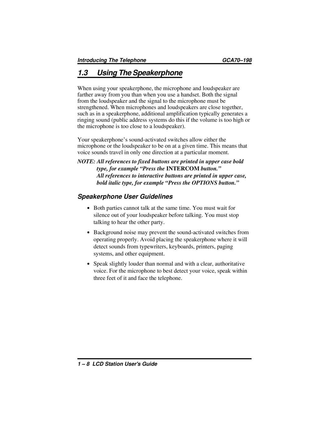 Vertical Communications and FX Series manual Using The Speakerphone, Speakerphone User Guidelines 