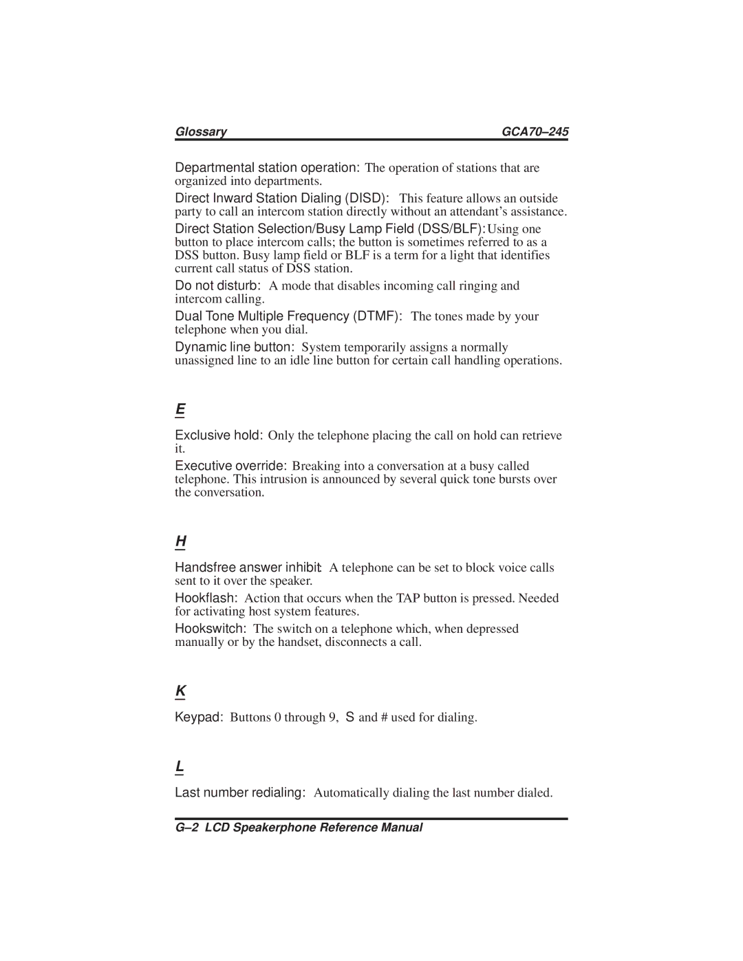 Vertical Communications DSU and DSU II manual Glossary GCA70-245 