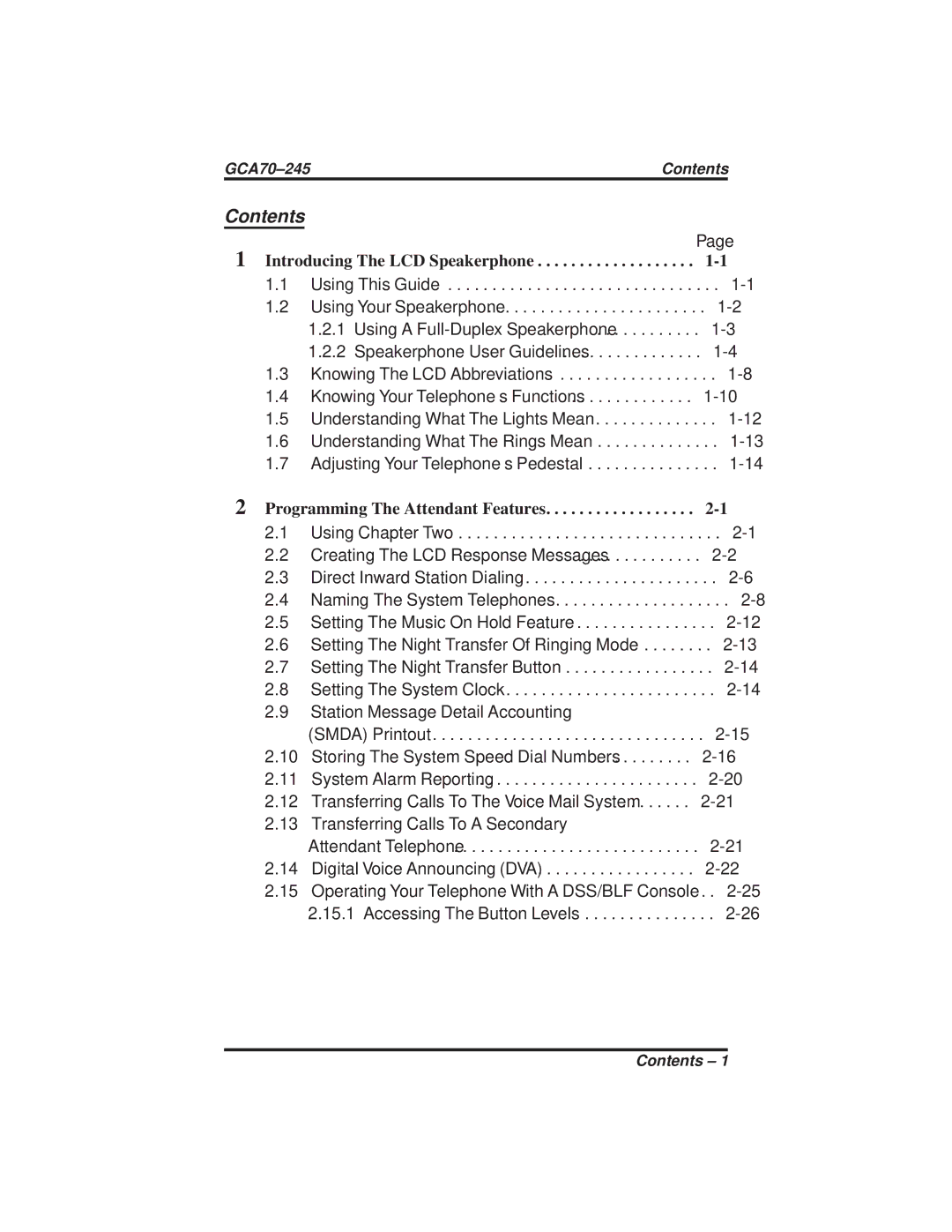 Vertical Communications DSU and DSU II manual Contents 