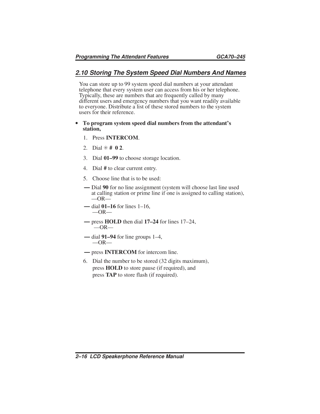 Vertical Communications DSU and DSU II manual Storing The System Speed Dial Numbers And Names 