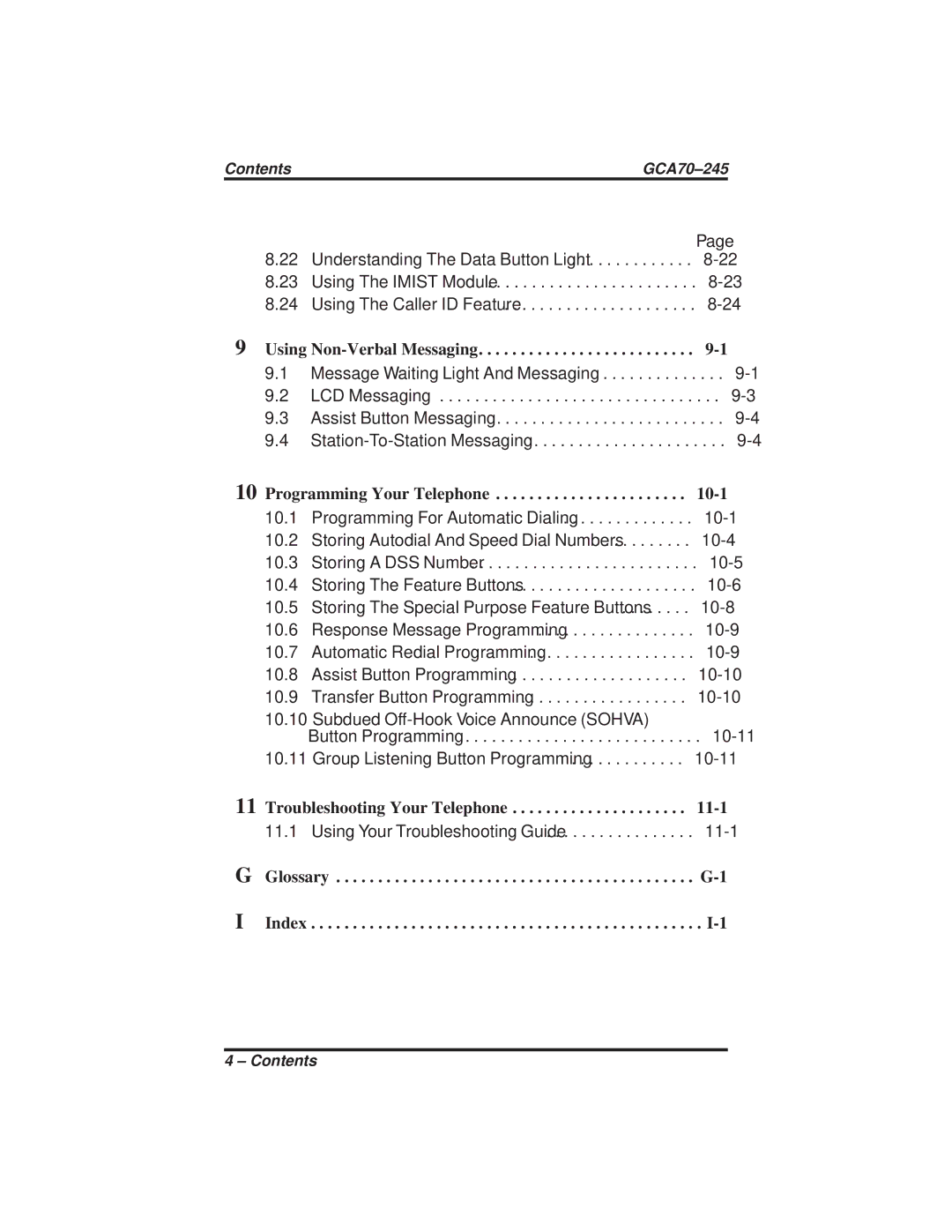 Vertical Communications DSU and DSU II manual 11-1, Using Non-Verbal Messaging 