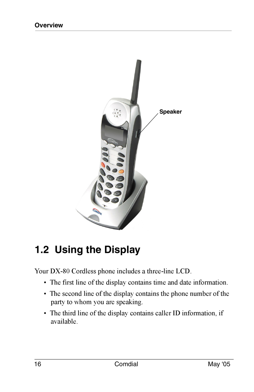 Vertical Communications DX-80 manual Using the Display 