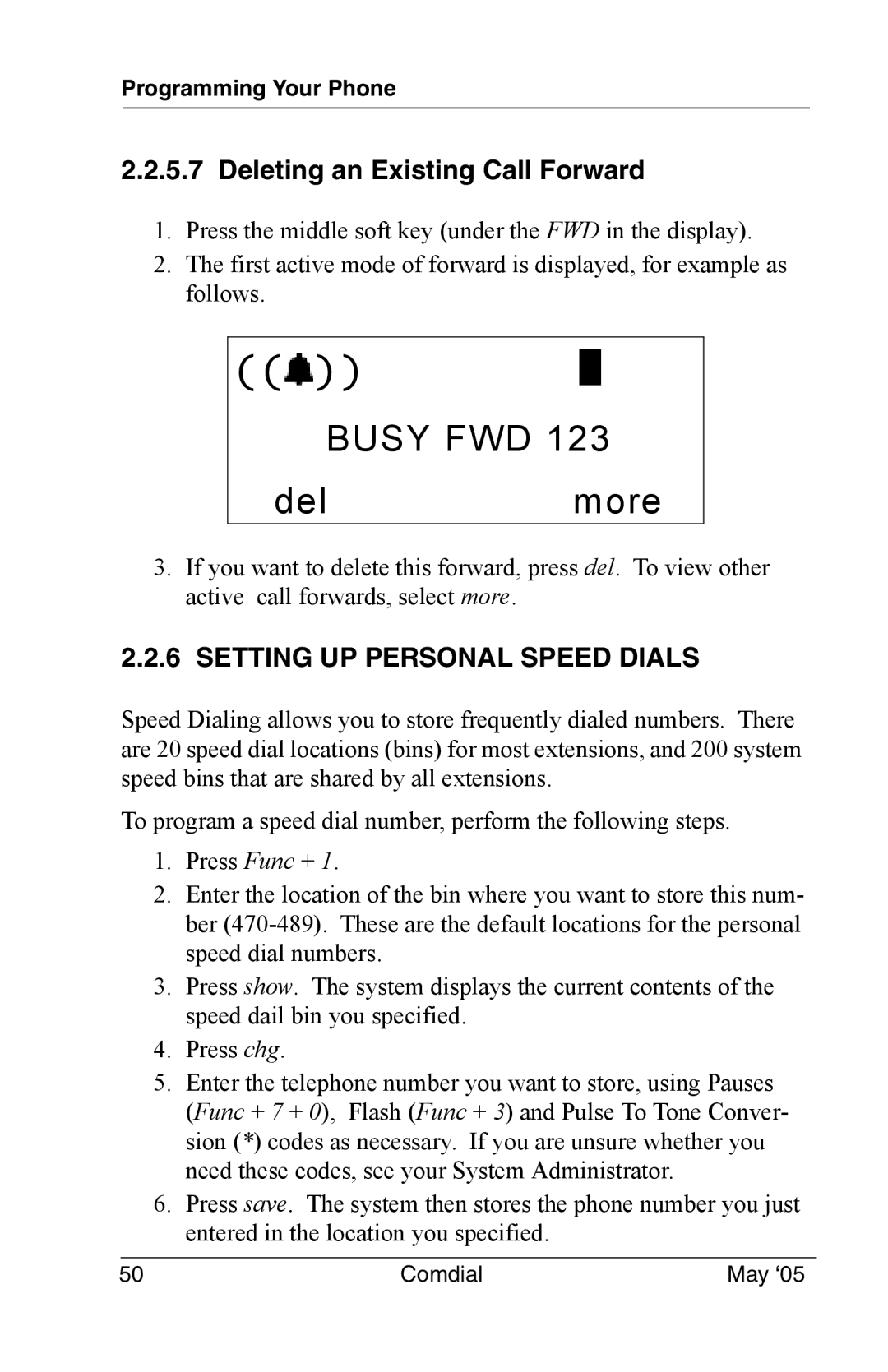 Vertical Communications DX-80 manual Delmore, Setting UP Personal Speed Dials 