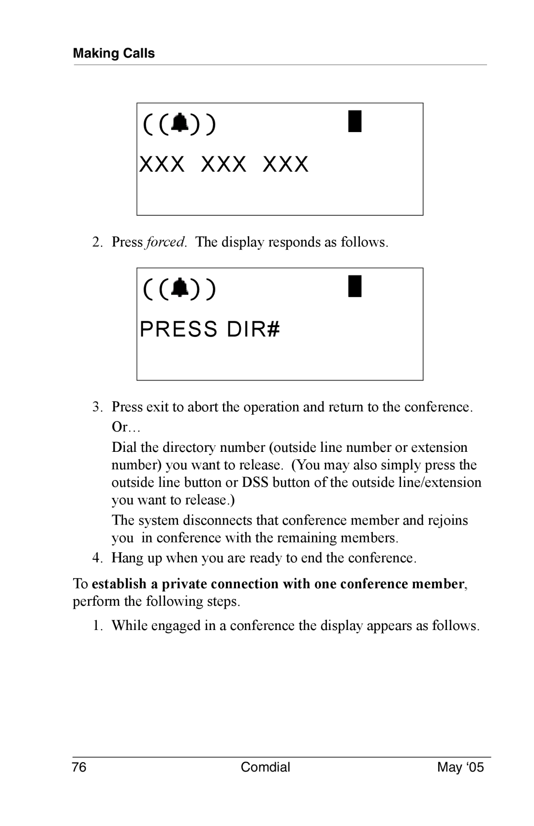 Vertical Communications DX-80 manual Xxx Xxx, Press DIR# 