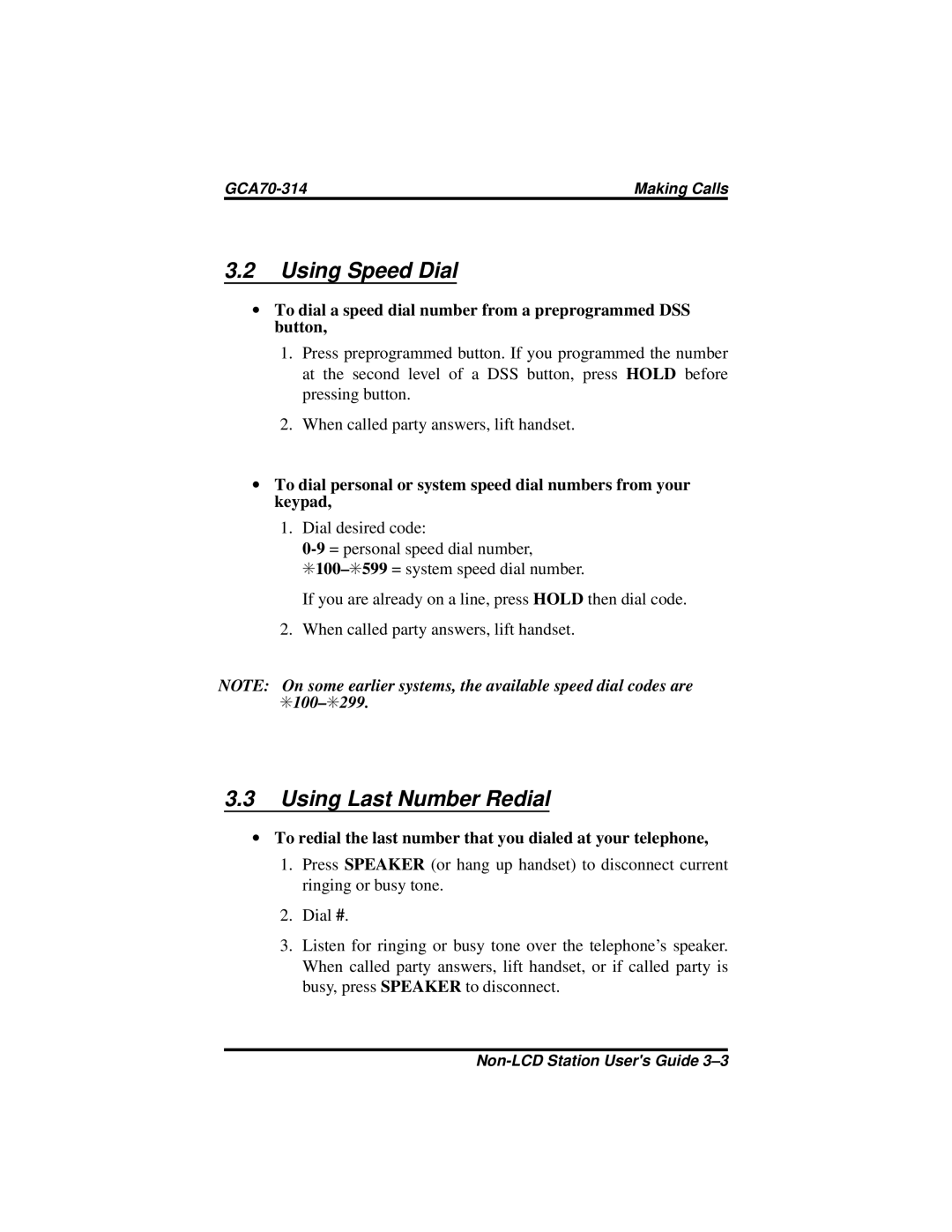 Vertical Communications FX, DXP Plus manual Using Speed Dial, Using Last Number Redial 