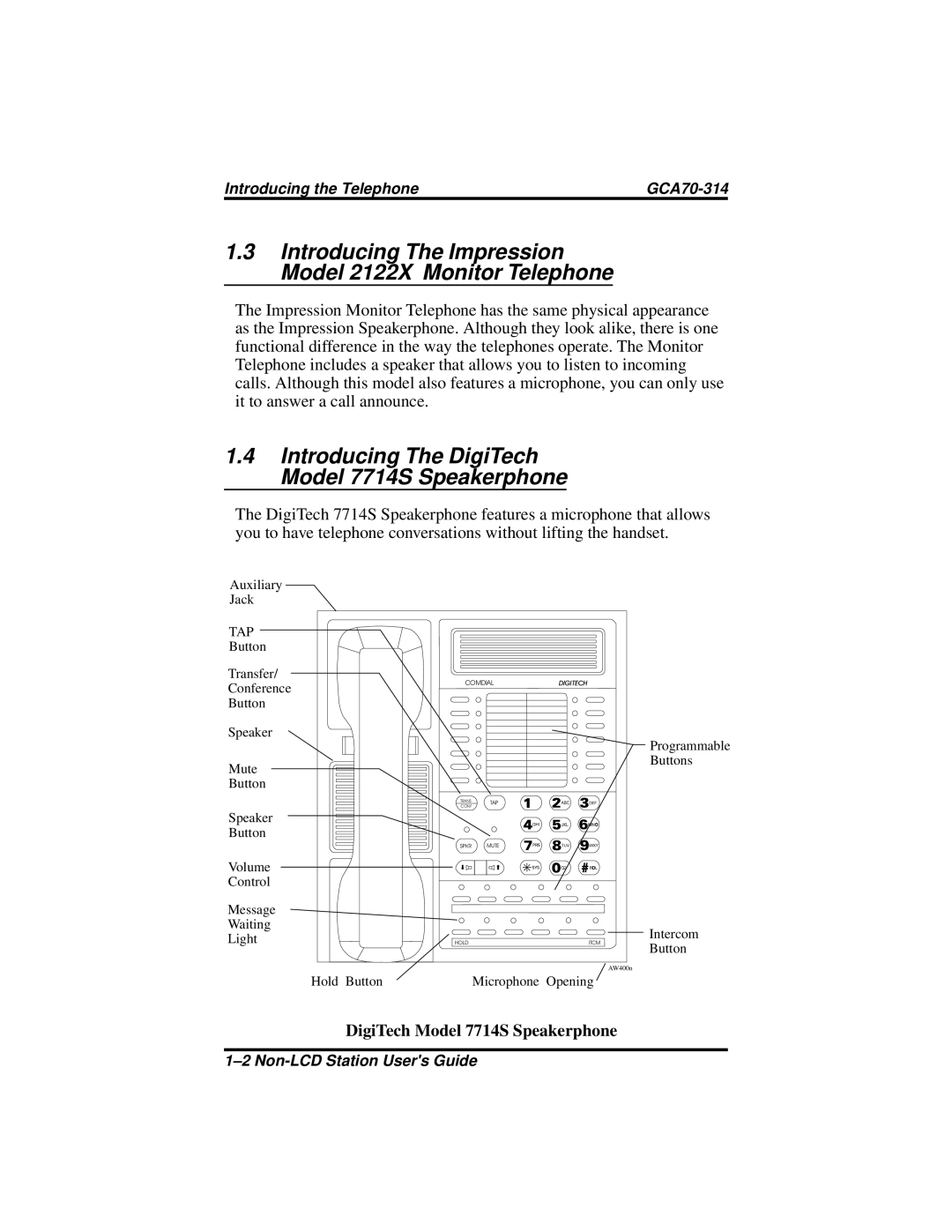 Vertical Communications DXP Plus, FX manual Introducing The Impression Model 2122X Monitor Telephone 