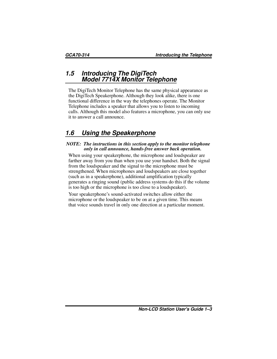 Vertical Communications FX, DXP Plus manual Using the Speakerphone, Introducing The DigiTech Model 7714X Monitor Telephone 