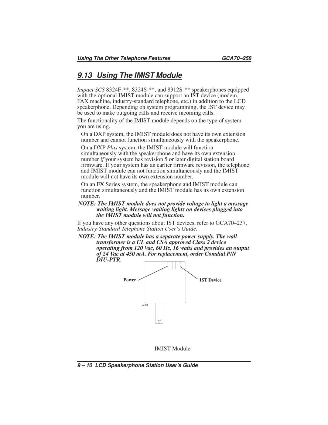 Vertical Communications DXP Plus Series, DXP Series, FX Series manual Using The Imist Module 