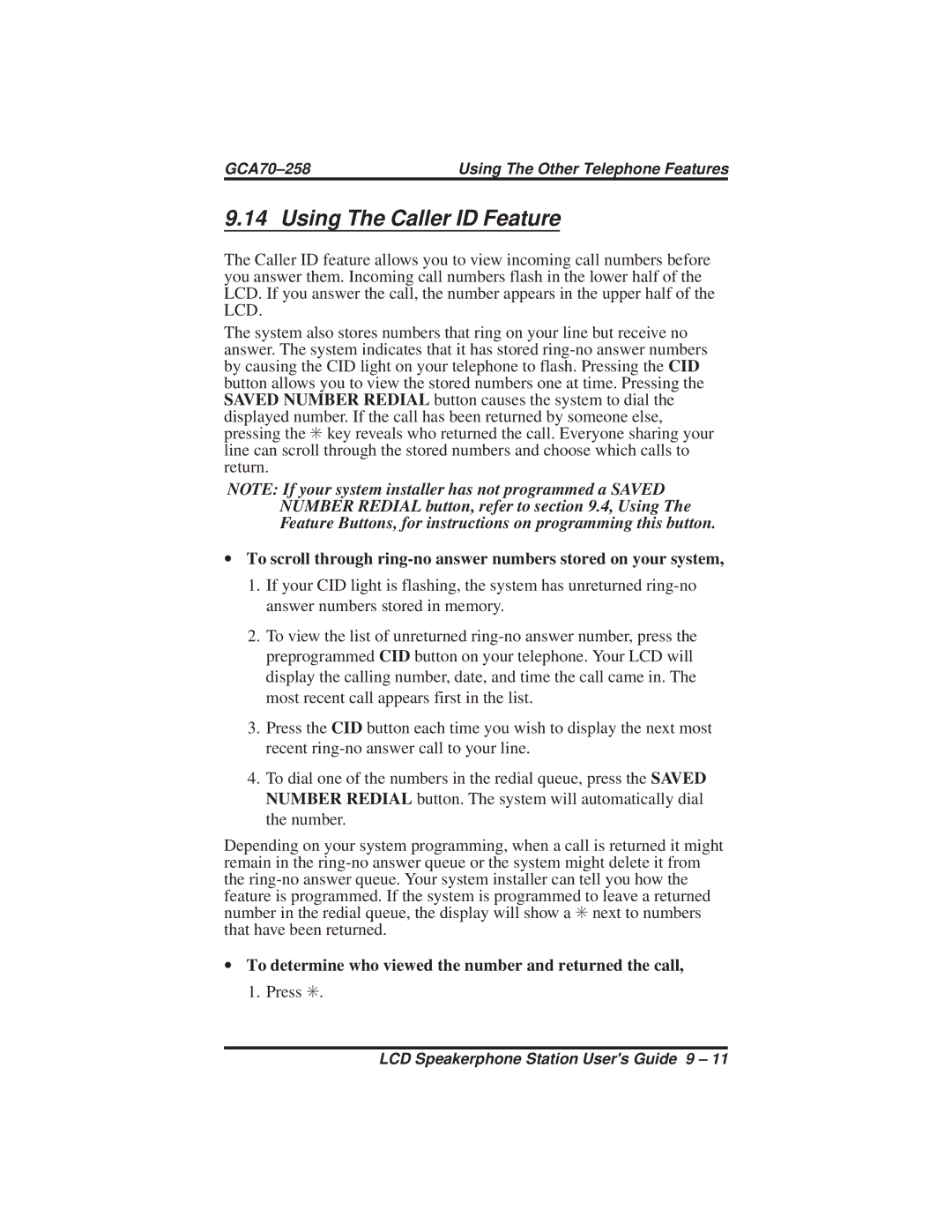 Vertical Communications DXP Series Using The Caller ID Feature, ∙ To determine who viewed the number and returned the call 