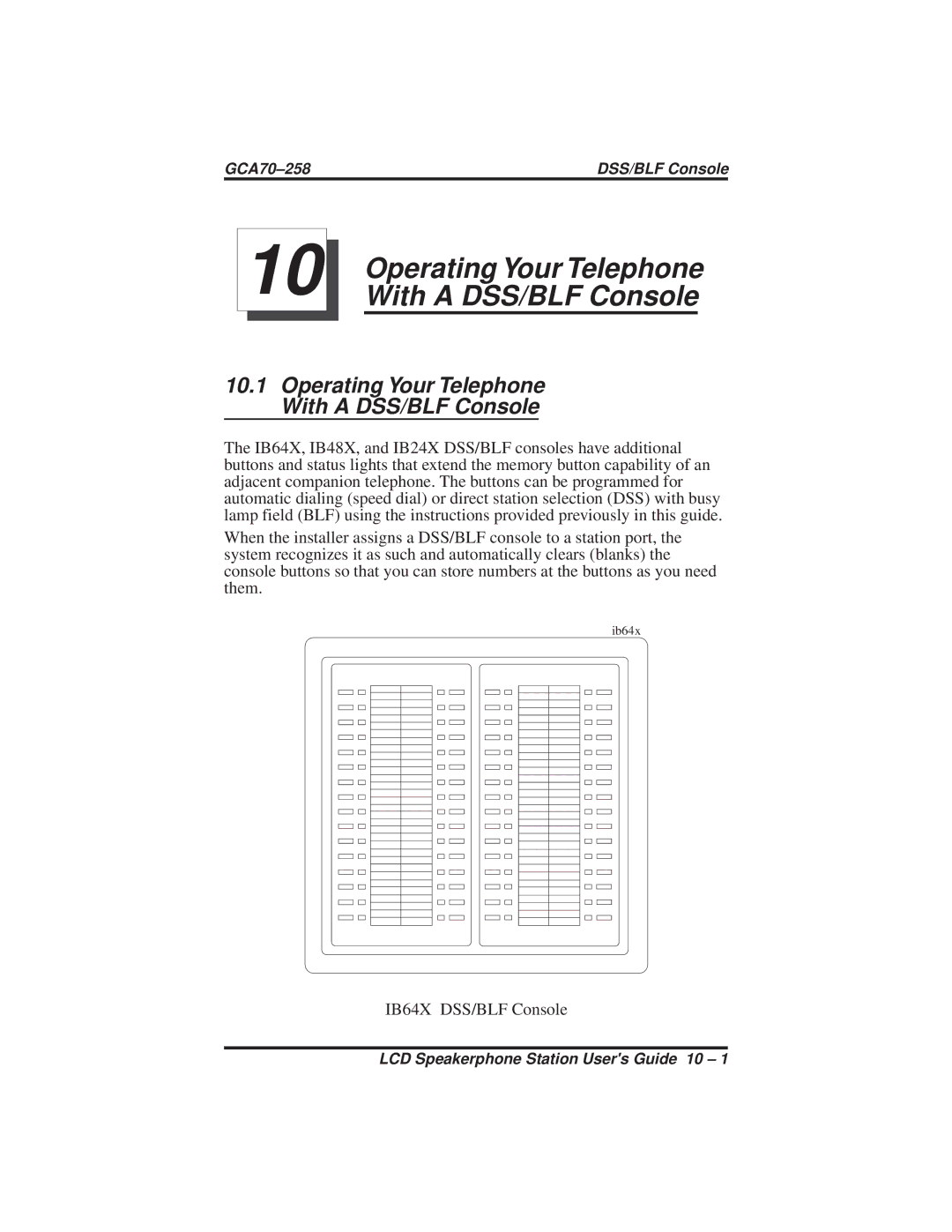 Vertical Communications DXP Plus Series, DXP Series, FX Series manual Operating Your Telephone With a DSS/BLF Console 