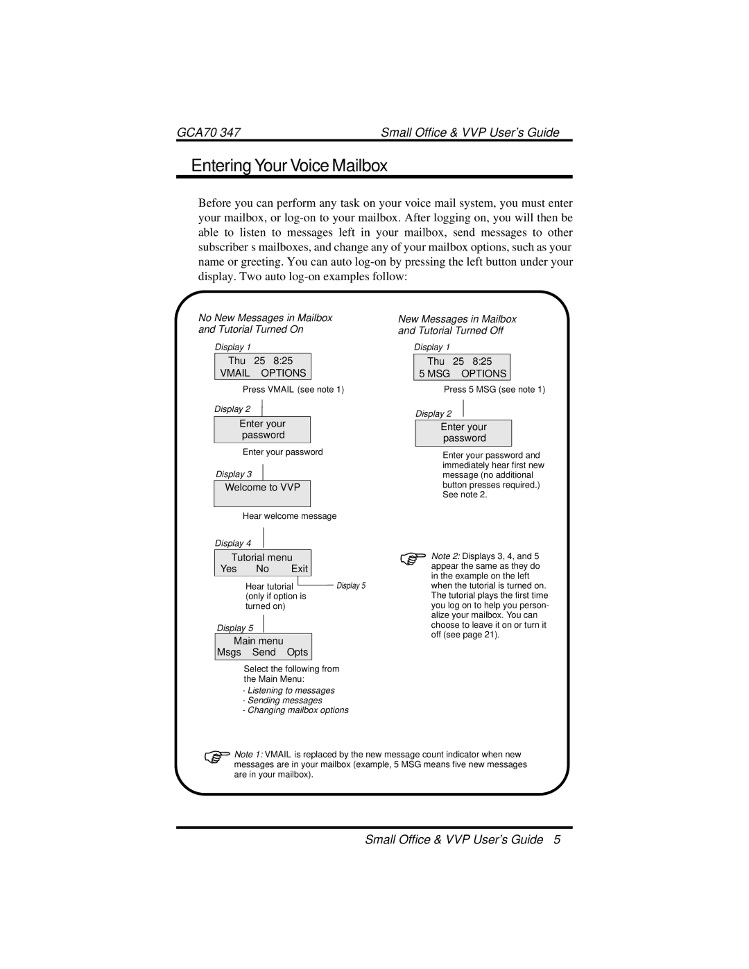 Vertical Communications DXP manual Entering Your Voice Mailbox 