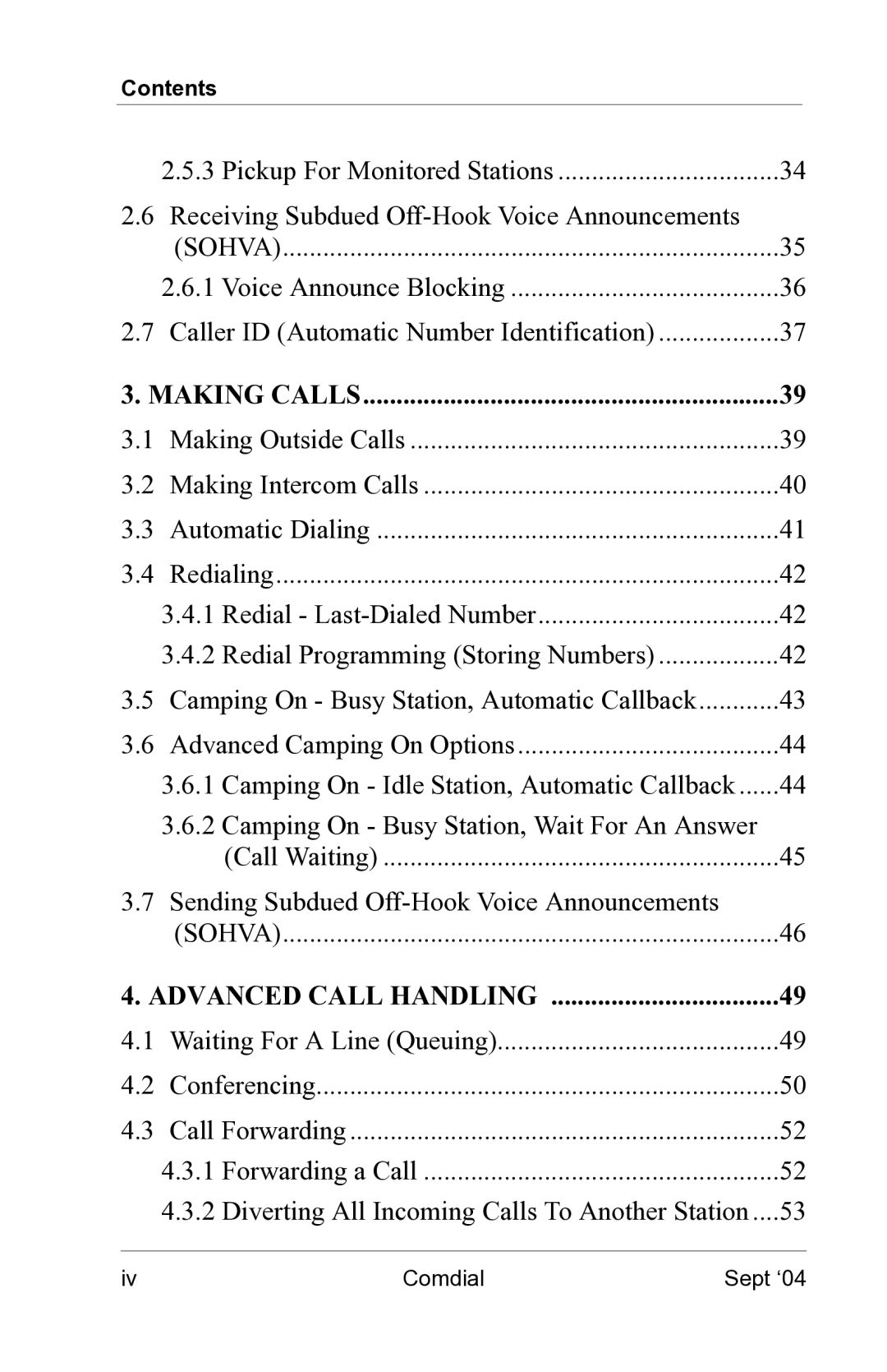 Vertical Communications EP100 manual Making Calls 