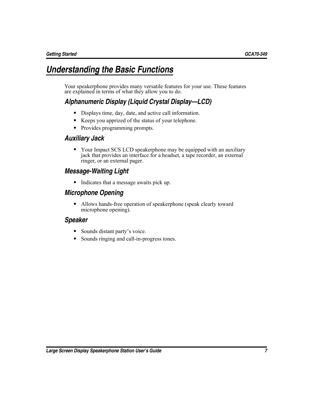 Vertical Communications and FXT, FXS manual Understanding the Basic Functions 