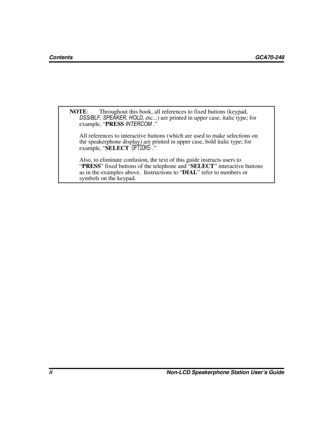 Vertical Communications manual Contents GCA70-248 