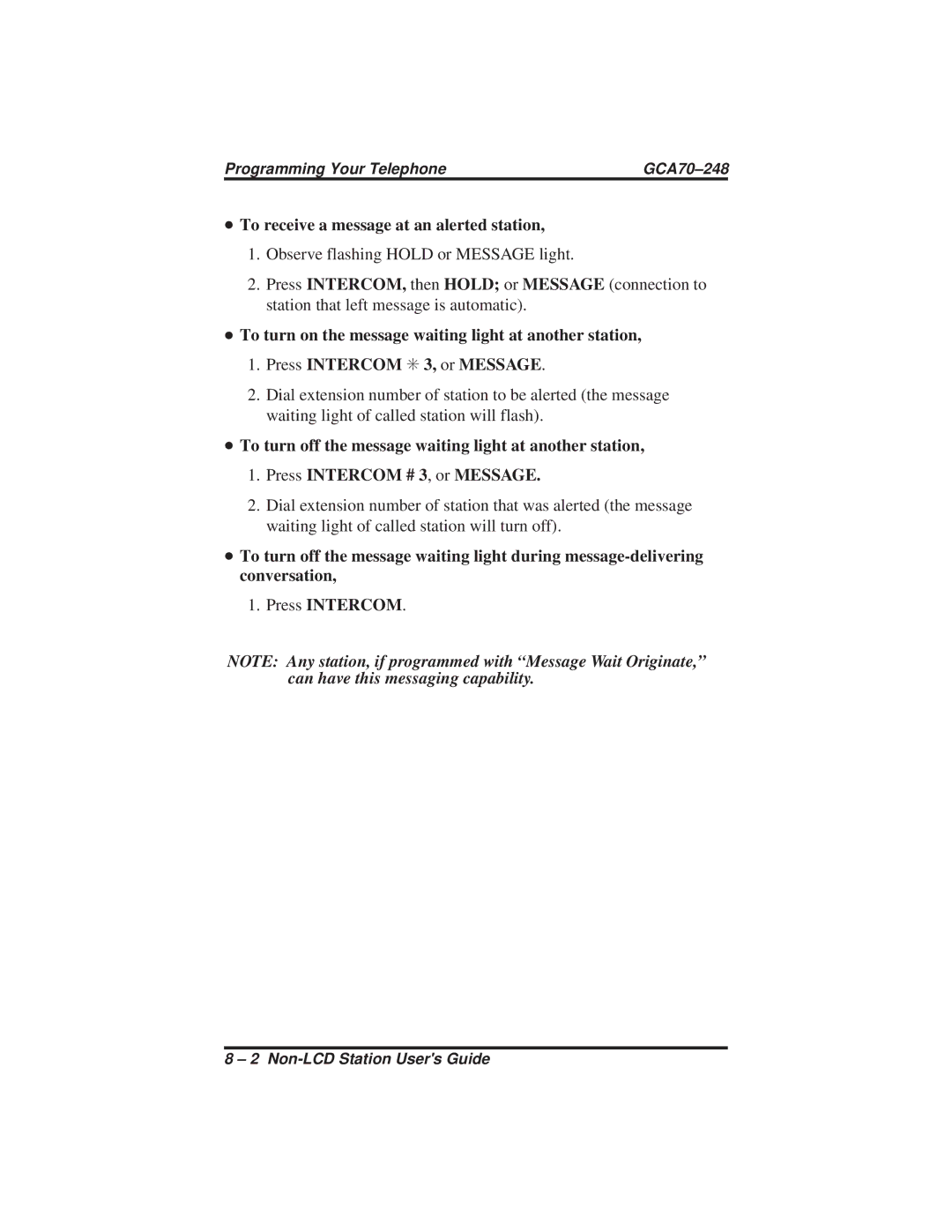 Vertical Communications R DSU manual To receive a message at an alerted station 