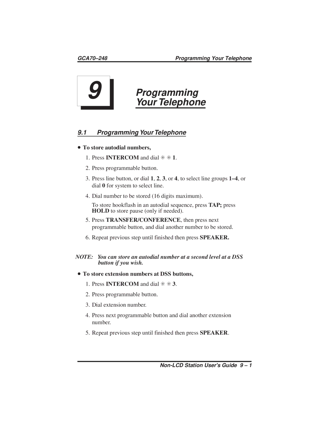 Vertical Communications R DSU manual Programming Your Telephone, To store autodial numbers 