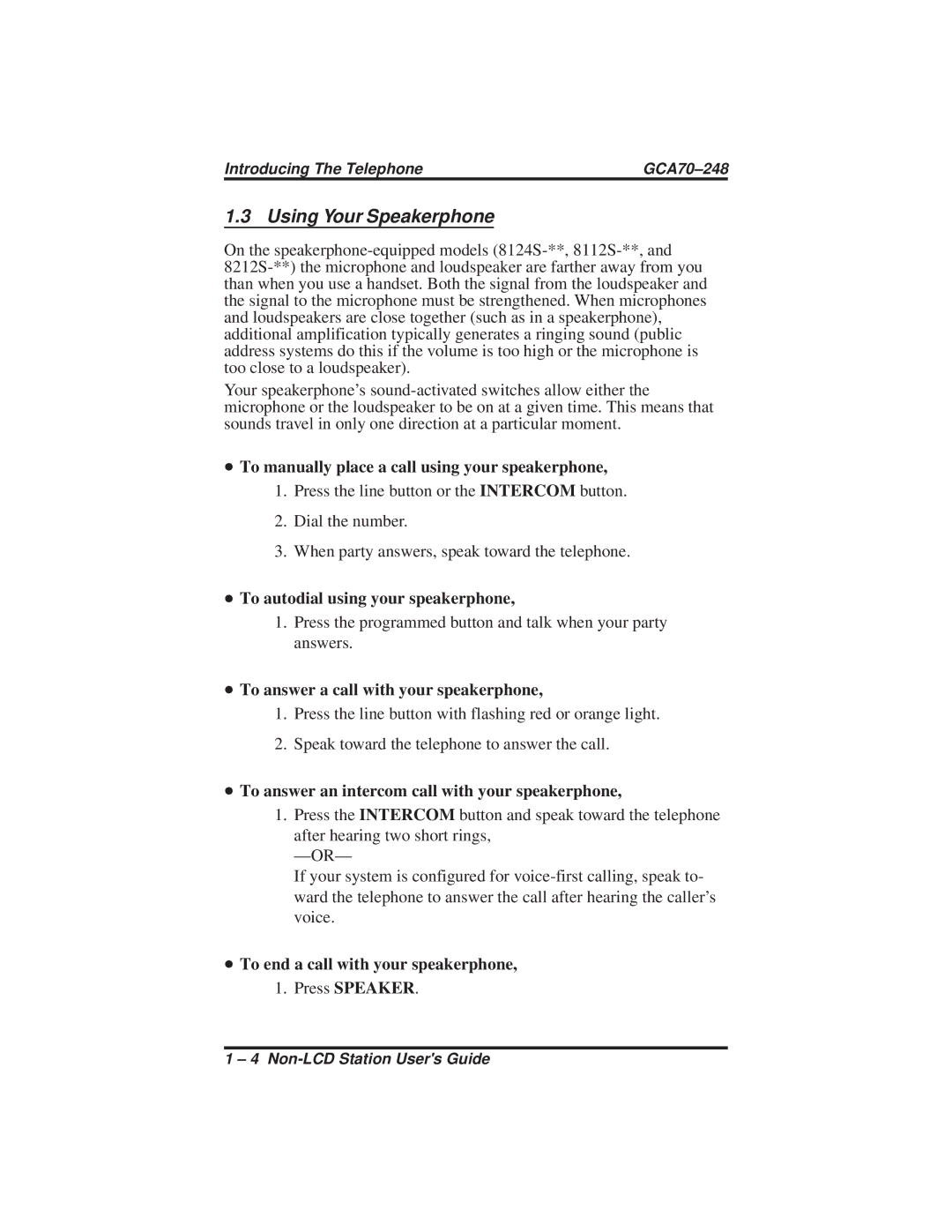 Vertical Communications R DSU manual Using Your Speakerphone 