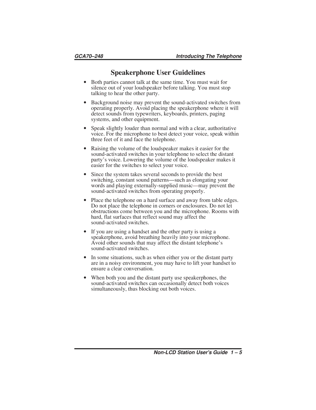 Vertical Communications R DSU manual Speakerphone User Guidelines 