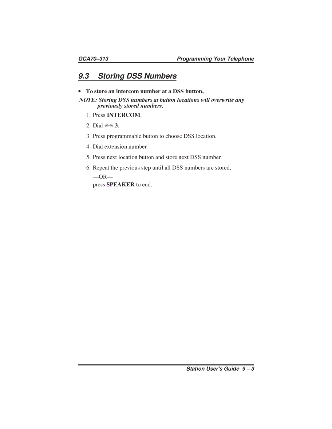 Vertical Communications 8212S, SCS 8212N Storing DSS Numbers, ∙ To store an intercom number at a DSS button Press Intercom 