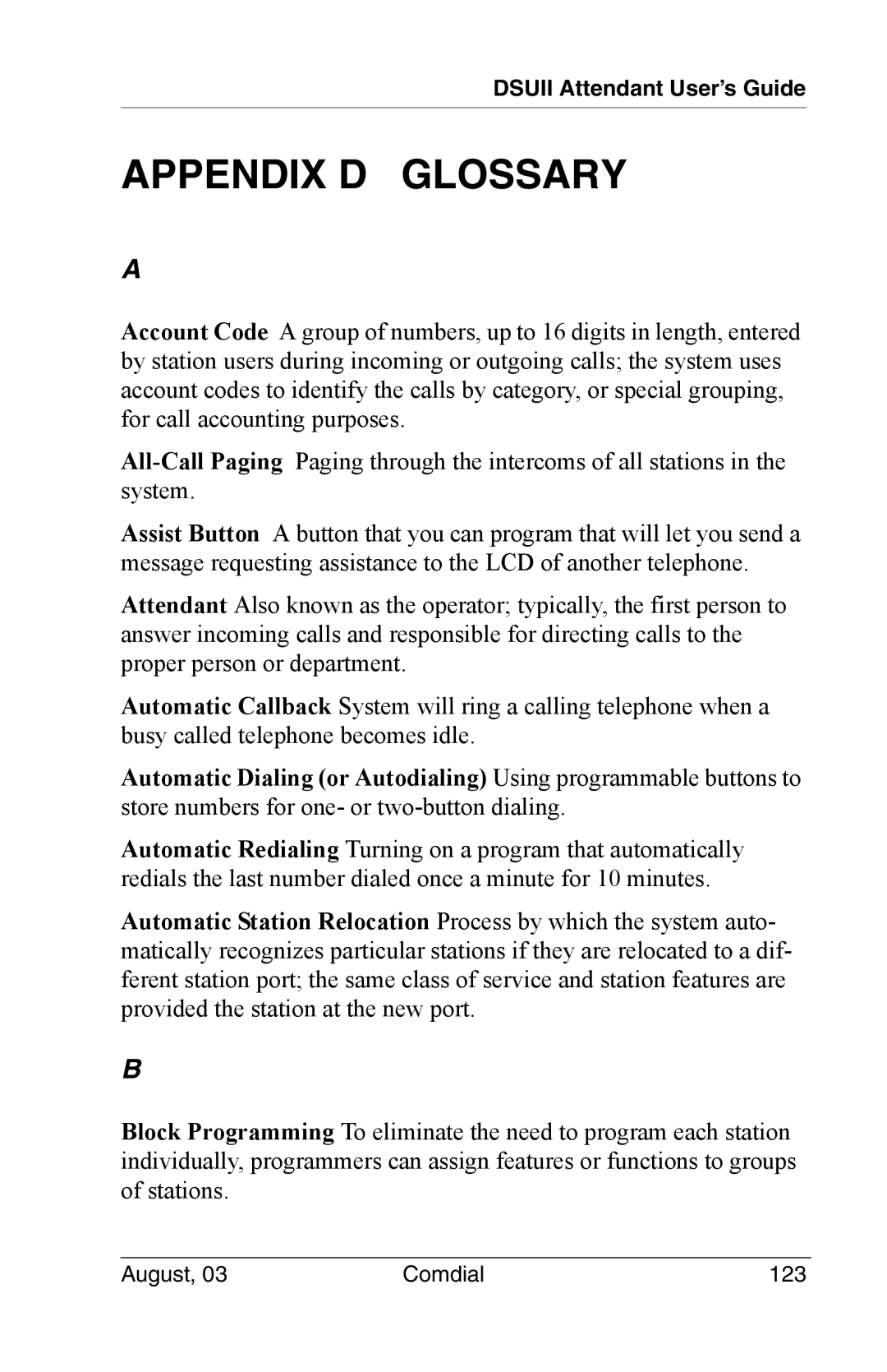 Vertical Communications SCS 8324S, SCS 8312S, SCS 8324F, 8024S manual Appendix D Glossary 