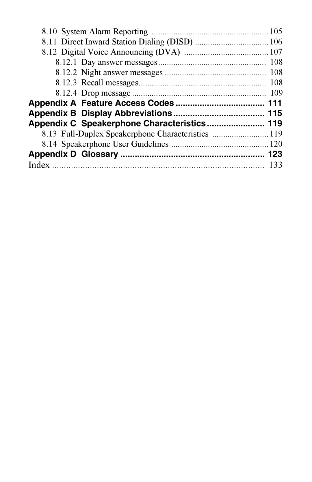 Vertical Communications SCS 8324F, SCS 8312S, SCS 8324S, 8024S manual Index 133 