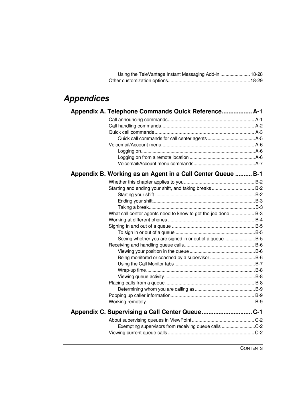 Vertical Communications TeleVantage 7.5 manual 18-28, 18-29 