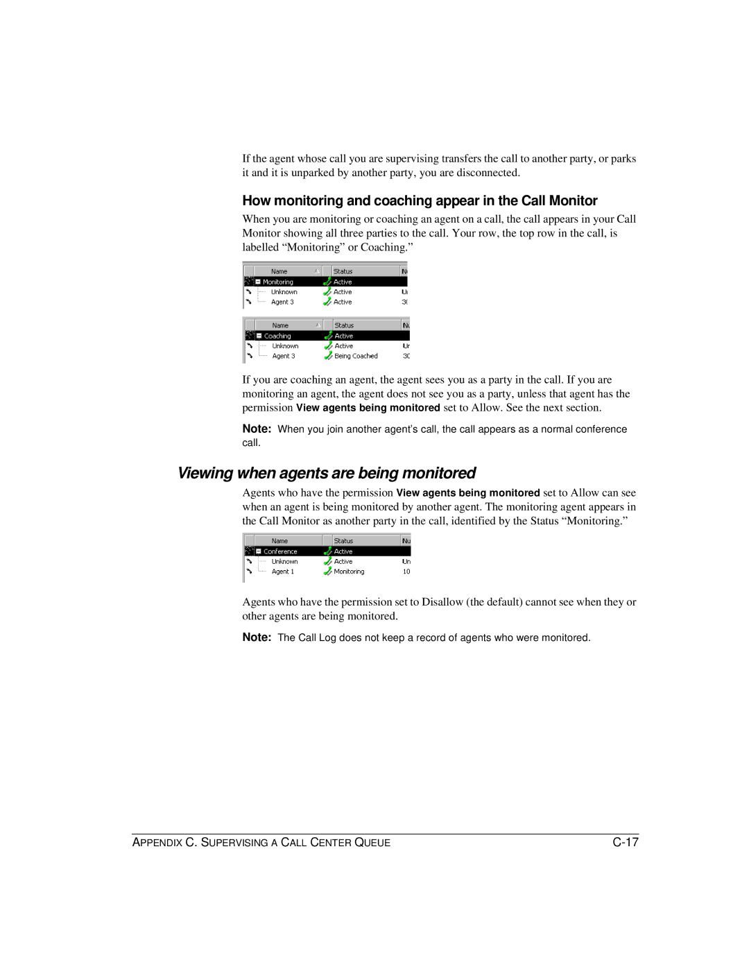 Vertical Communications TeleVantage 7.5 manual Viewing when agents are being monitored 