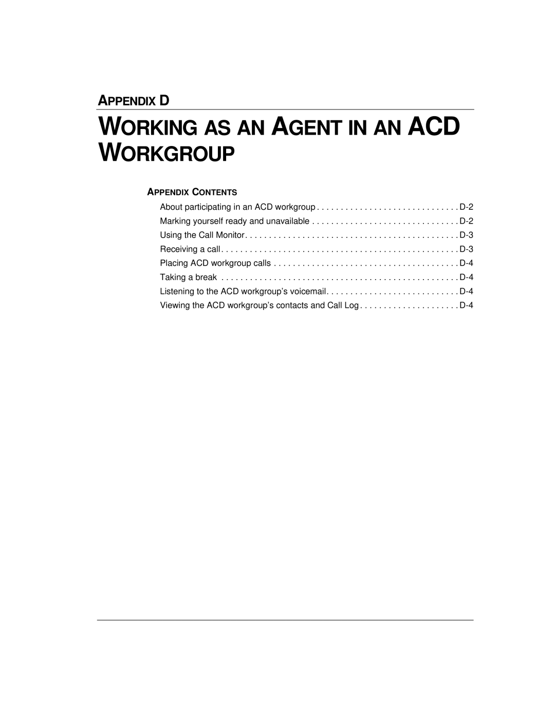 Vertical Communications TeleVantage 7.5 manual Working AS AN Agent in AN ACD Workgroup, Appendix Contents 