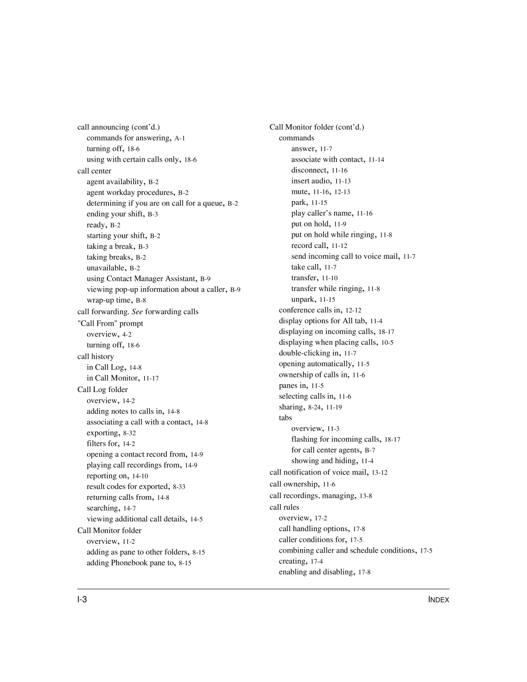 Vertical Communications TeleVantage 7.5 manual Call Monitor folder cont’d. commands Answer 