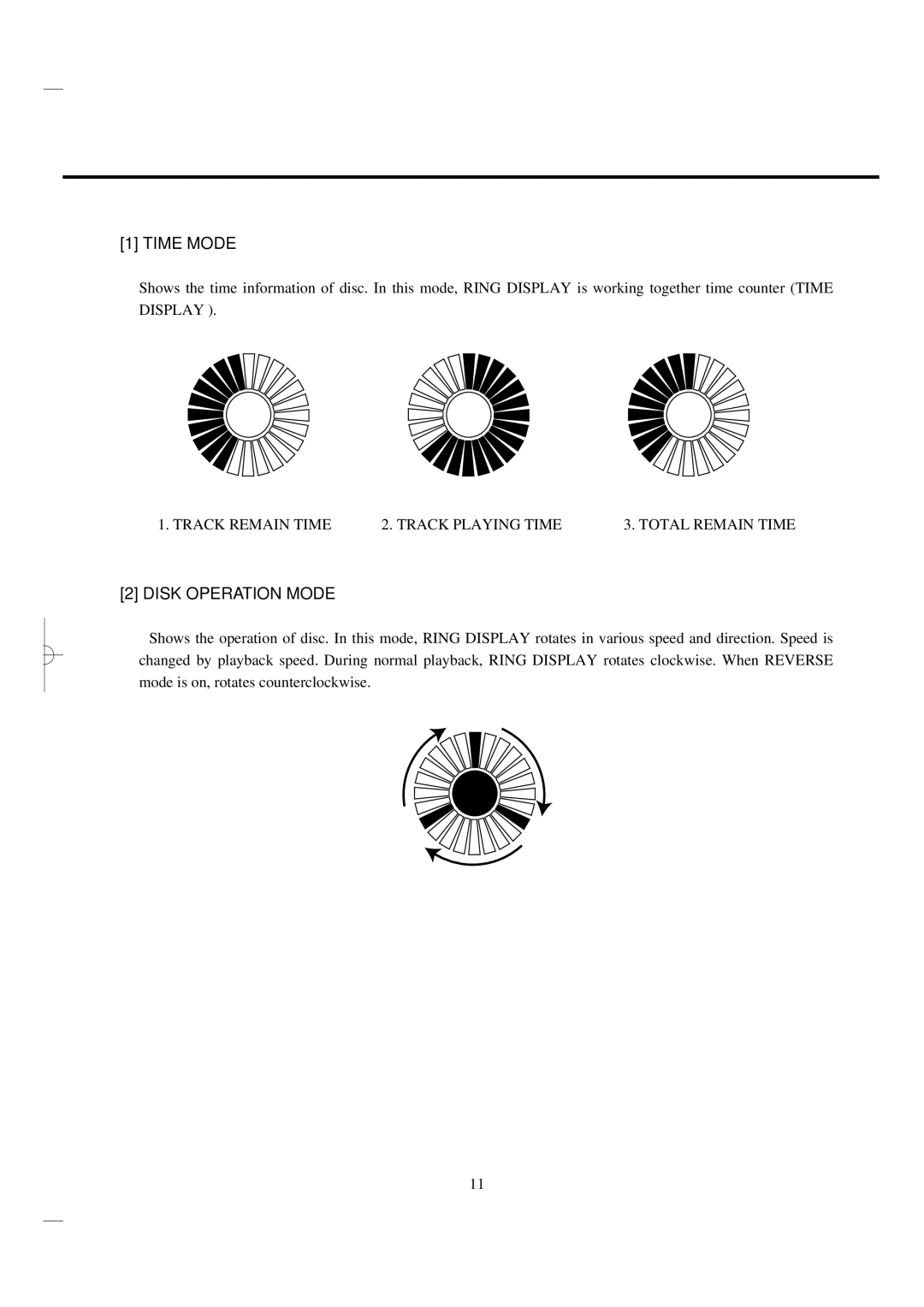 Vestax CDX-35P, CDX-35C owner manual Time Mode, Disk Operation Mode 