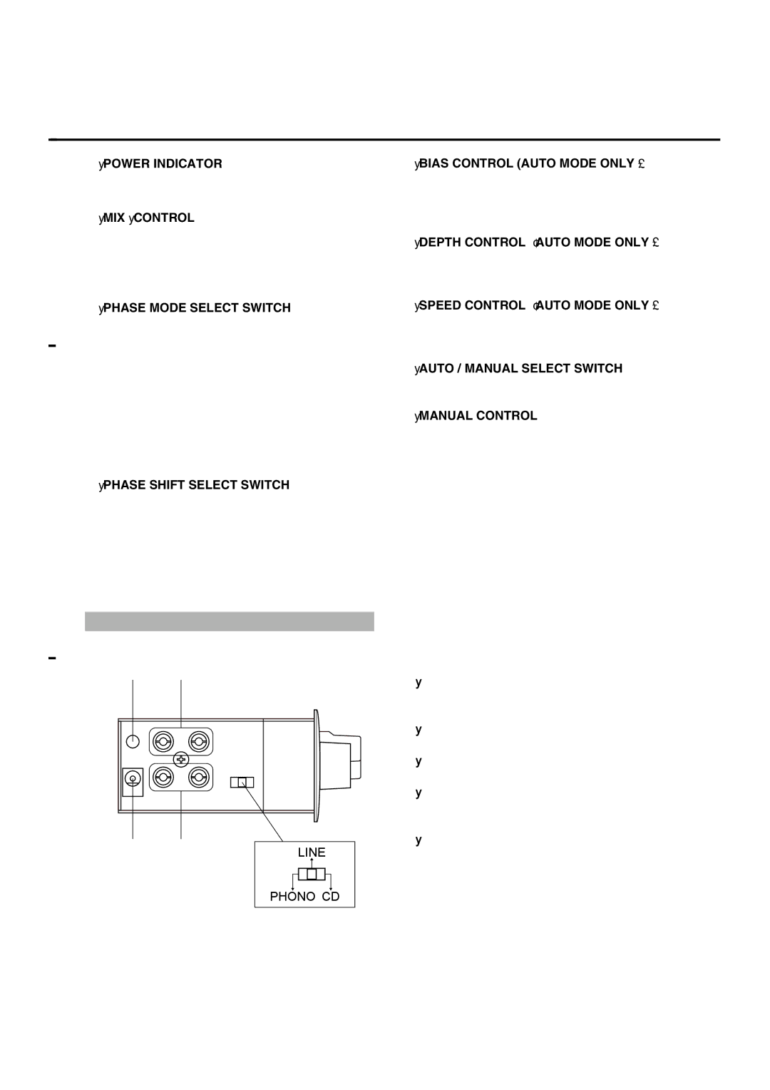 Vestax DJ Effector owner manual Side Panel 