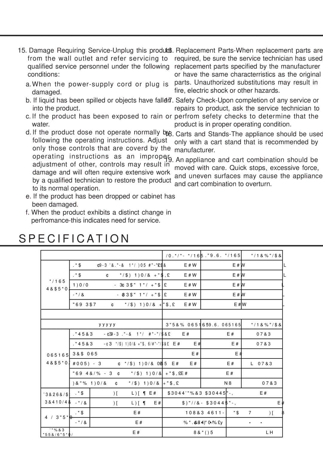 Vestax PMC 500 owner manual Specification 