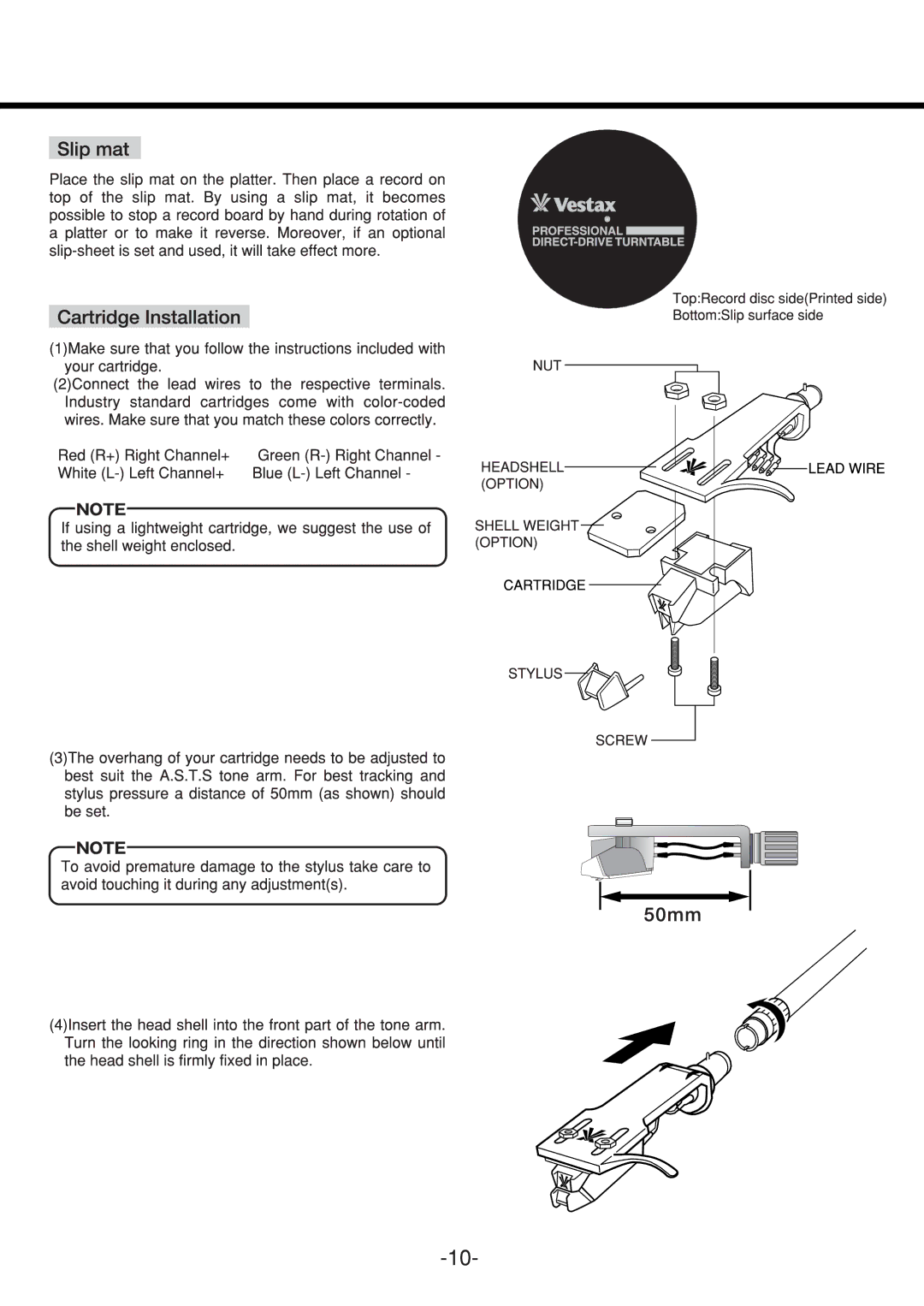 Vestax VOM-QFO LE DX manual 