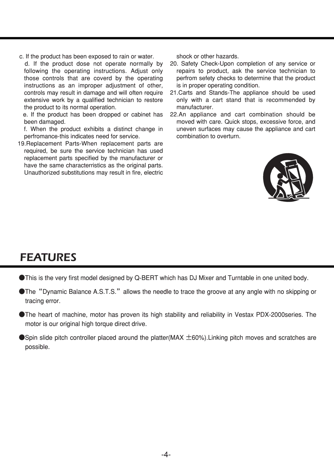 Vestax VOM-QFO LE DX manual 