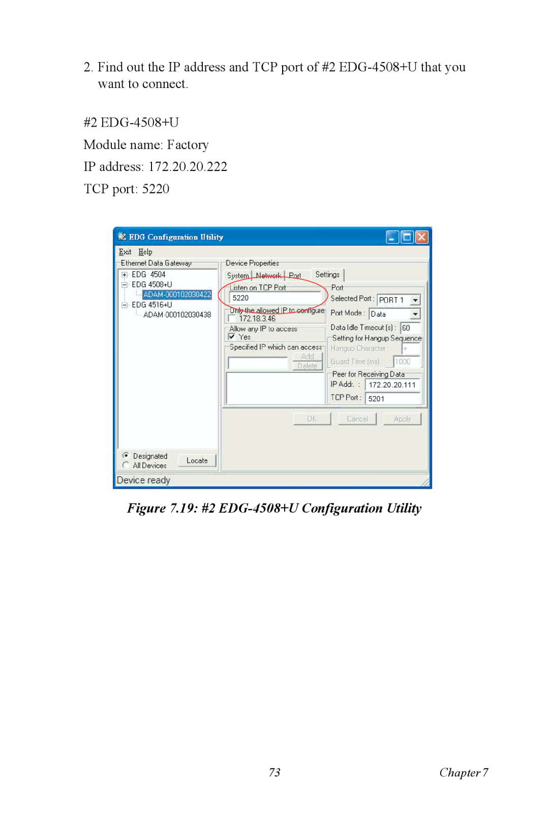 Vicks EDG-4516+ user manual 19 #2 EDG-4508+U Configuration Utility 