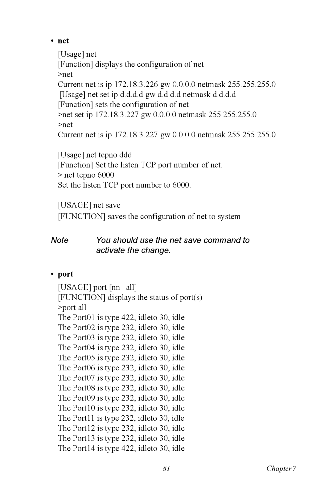 Vicks EDG-4516+, EDG-4508+ user manual Net, Port 