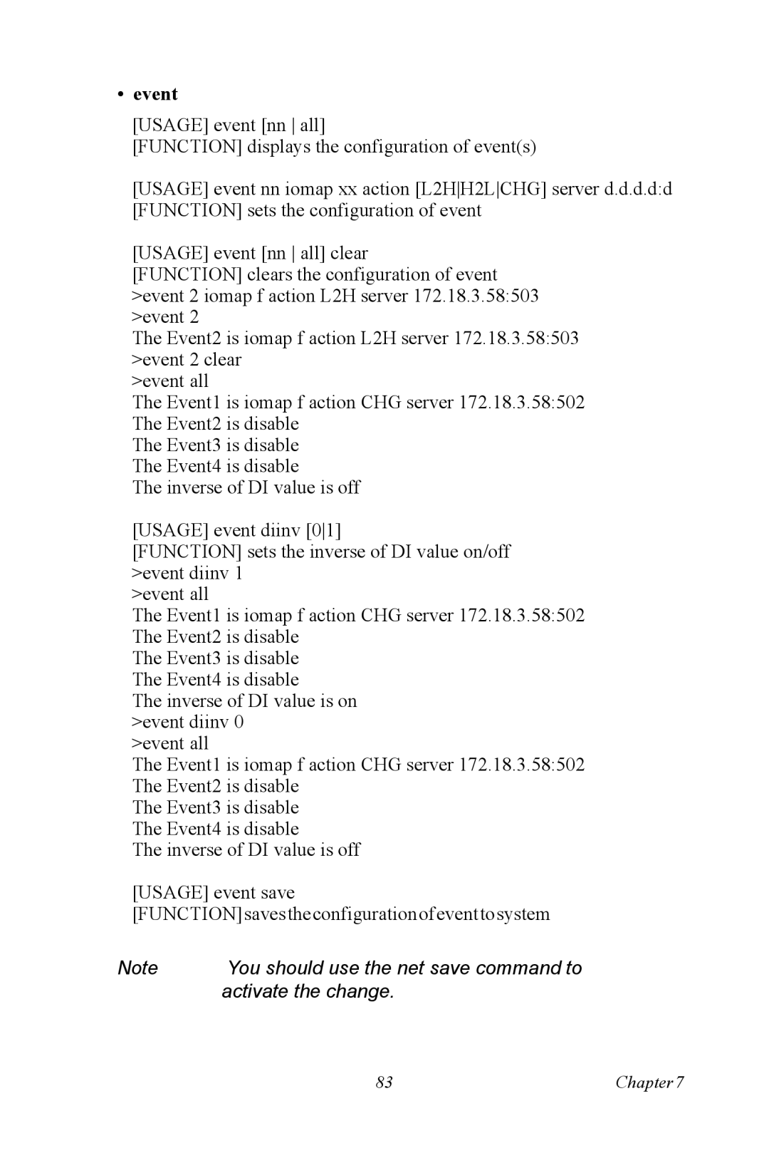 Vicks EDG-4516+, EDG-4508+ user manual Event 