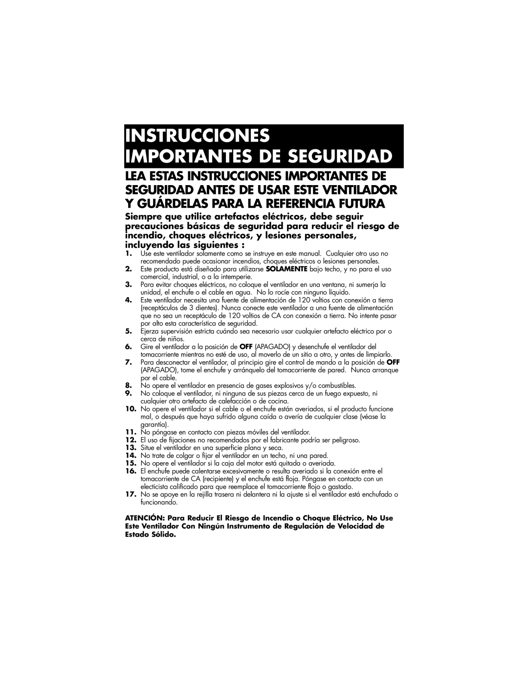 Vicks HFS-641PC owner manual Instrucciones Importantes De Seguridad 