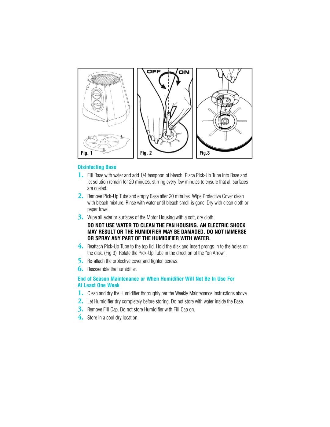 Vicks V4500 manual Disinfecting Base 