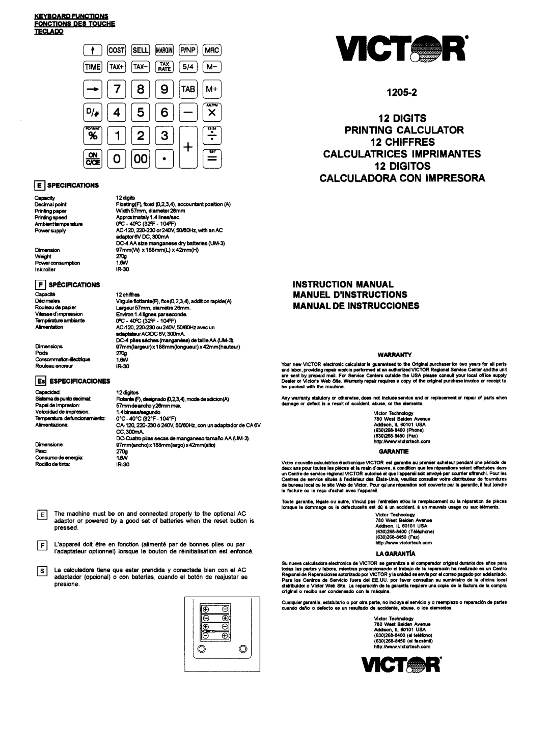 Victor 1205-2 manual 